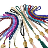Colorful tasbeeh kristal met gouden tulpijsteksels en tassel pendants